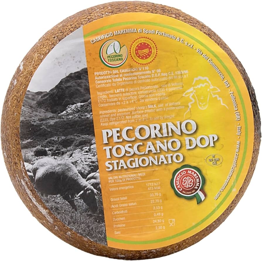 Pecorino Toscan Aged DOP : Pecorino vieilli distingué de Toscane