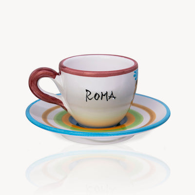 "Roma" - Tasse à café peinte à la main