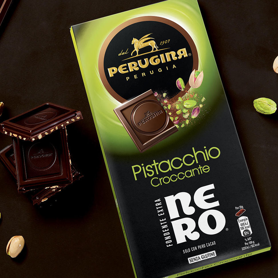 Perugina Nero Fondente Extra Pistacchio - Tablette de chocolat à la pistache