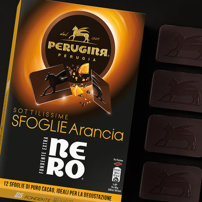 Perugina Nero Fondente Sfoglie Arancia - Feuilles de chocolat noir Orange