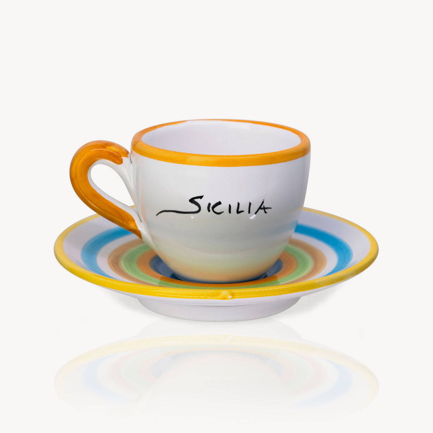 "Sicilia" - Tasse à café peinte à la main