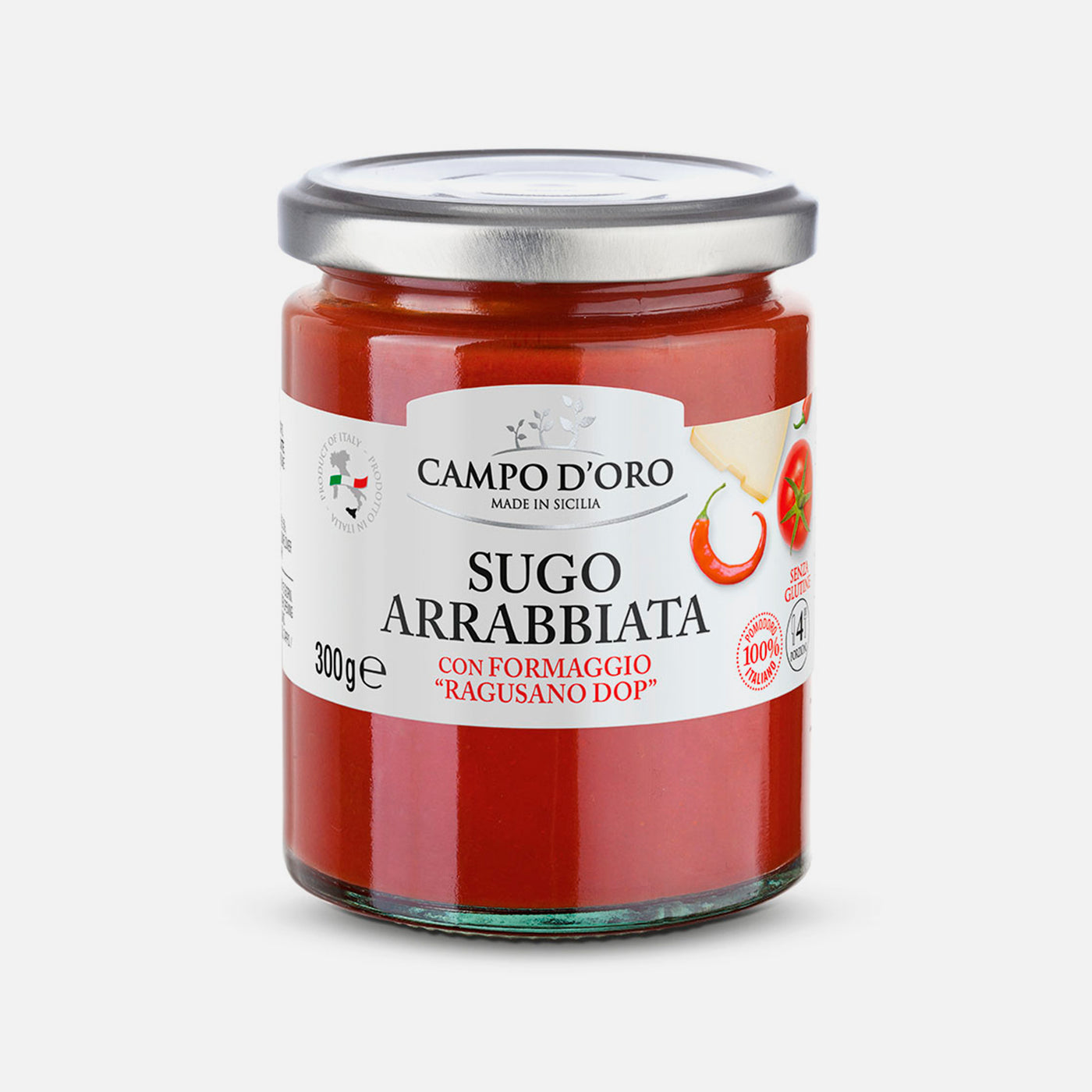 Arrabbiata Sauce with "Ragusano DOP" cheese